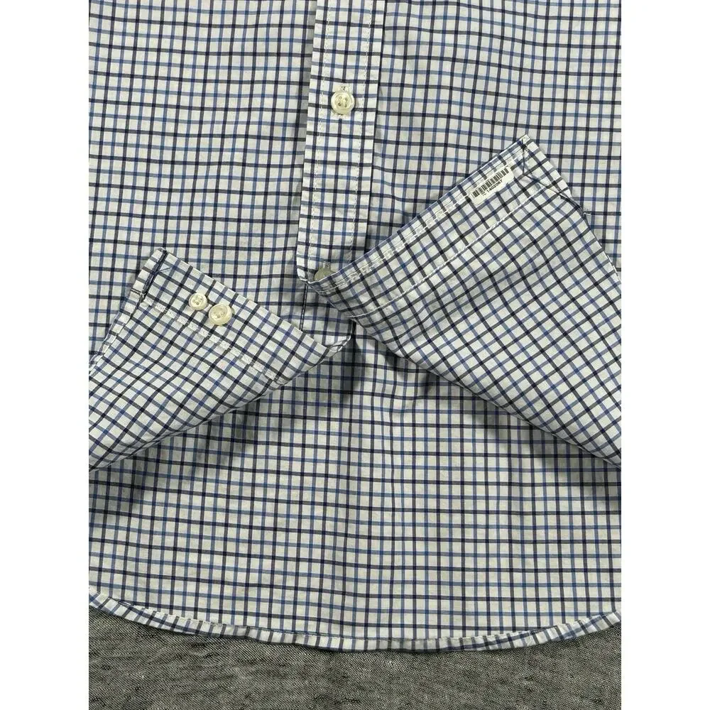 Ralph Lauren Natural Stretch Shirt Boys Large 14-16 Plaid Long Sleeve Cotton